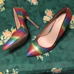 Glitter Rainbow Heels